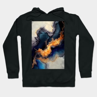 Volcanic Waves - Abstract Alcohol Ink Resin Art Hoodie